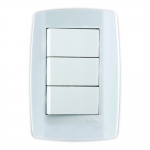 CONJ. 3 INTERRUP. SIMPLES 10A 250V SLIM 8019
